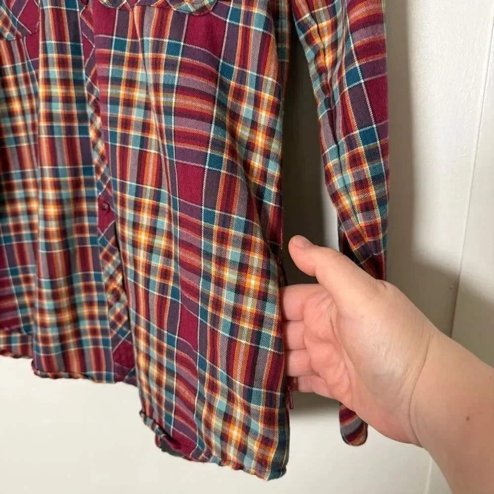 Outdoor Research Flannel Ceres Shirt Womens S Red Plaid Wool Blend Gorpcore